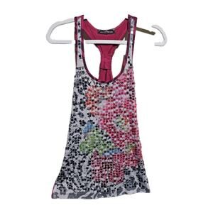 Almost Famous Sequin Embellished Tank Top Y2k MTV Glam